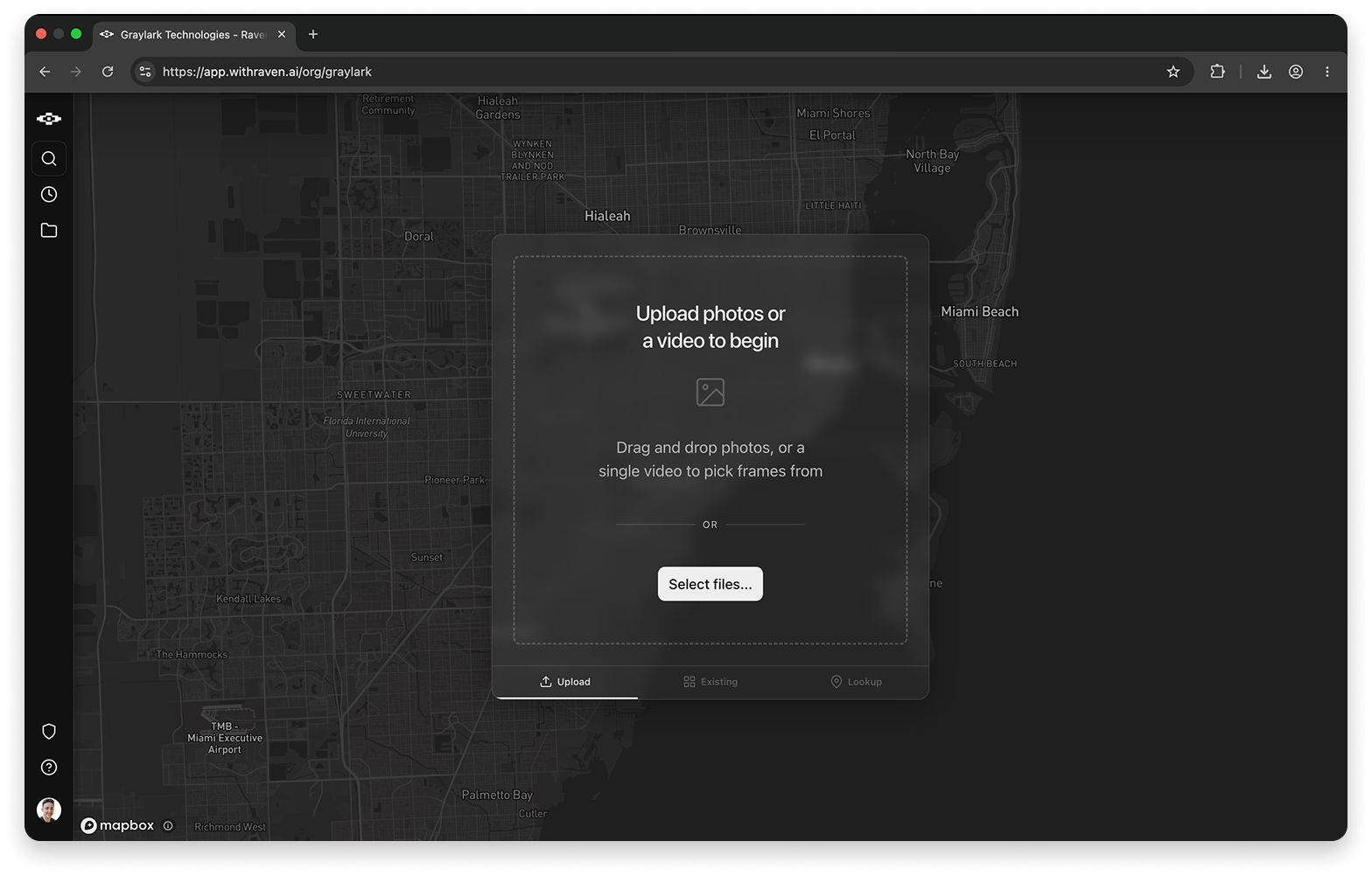 Raven app window: the case map (placeholder frame)
